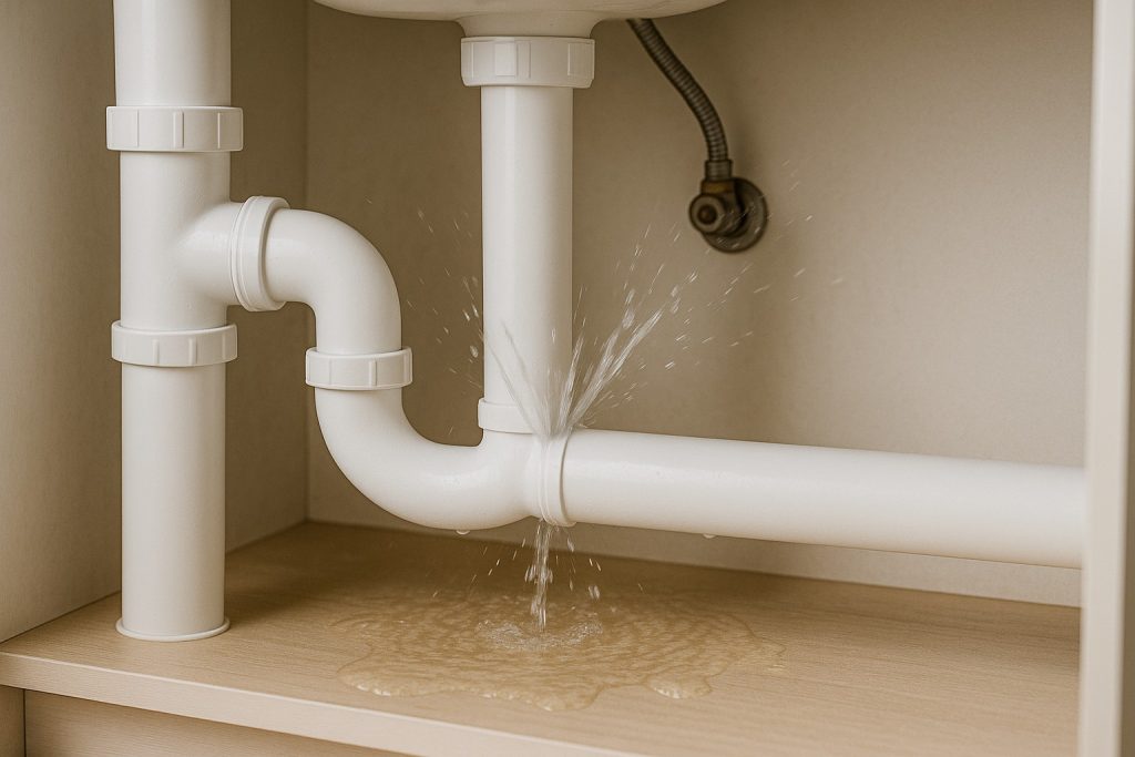 Burst Pipe And Water Spray